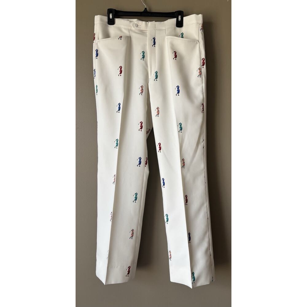 Vintage Sansabelt Golf Pants Men’s 36x31 Golfers All Over Print